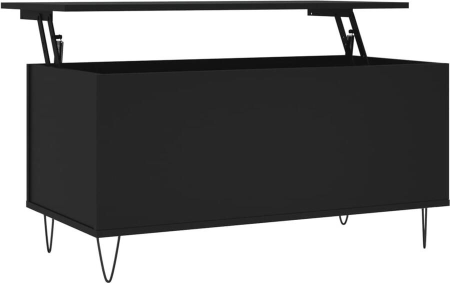 VidaXL Salontafel 90x44 5x45 cm bewerkt hout zwart Salontafel Houten Salontafel Zwarte Salontafel Living Room Furniture Modern Furniture