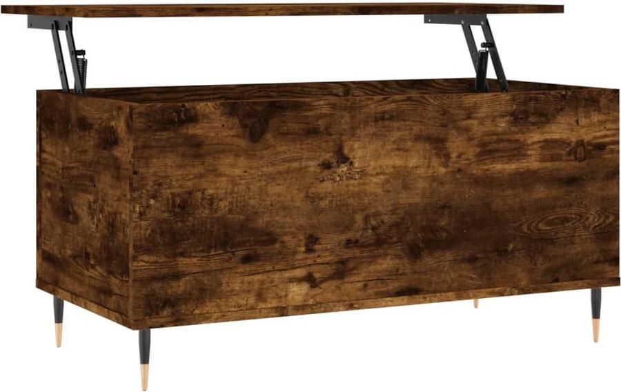 VidaXL Salontafel 90x44 5x45 cm Gerookt Eiken Salontafel Lift Top Tafel Houten Salontafel Bruine Salontafel Eiken Salontafel Multifunctionele Tafel Kleine Salontafel Living Room Furniture