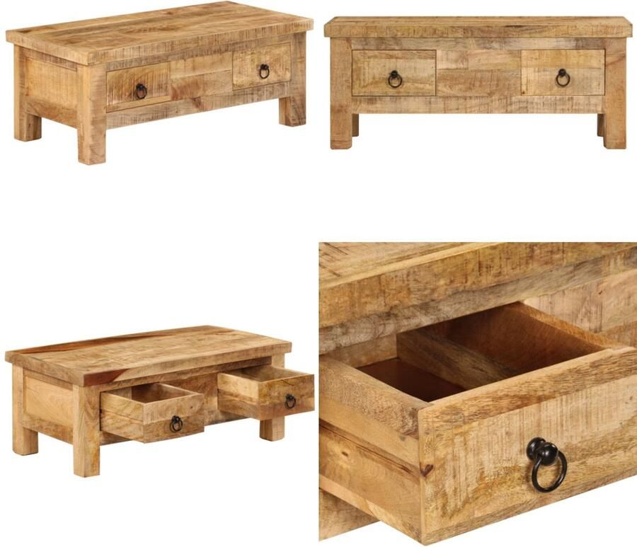 VidaXL Salontafel 90x45x35 cm massief mangohout Salontafel Salontafels Bijzettafel Bijzettafels