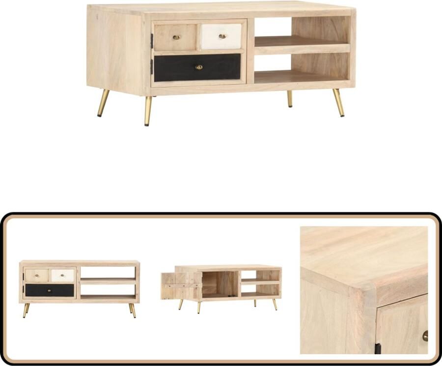 VidaXL -Salontafel-90x45x40-cm-massief-mangohout - Foto 4