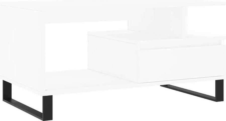 VidaXL Salontafel 90x49x45 cm Bewerkt hout Wit Salontafel Bijzettafel Houten Salontafel Wit Meubilair Woonkamerdecoratie Modern Tafellamp