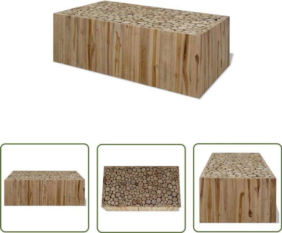 VidaXL Salontafel 90x50x30 cm Echt teakhout Salontafel Teakwood Handgemaakte Meubelen Houten Salontafel Bijzettafel Accenttafeltje Bruine Salontafel Moderne Salontafel Living Accessoires