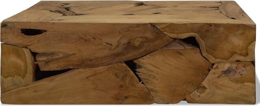 VidaXL Salontafel 90x50x30 cm teakhout bruin Salontafel Teak Houten Meubilair Vintage Salontafel Landelijke Salontafel Handgemaakte Salontafel