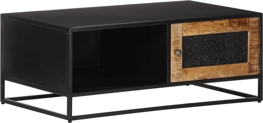 VidaXL Salontafel 90x50x35 cm Ruw Mangohout Industriele Woontrends Salontafel Mango Hout Vintage Stijl Handgemaakte Meubelen Unieke Design Living Room Decor - Foto 2