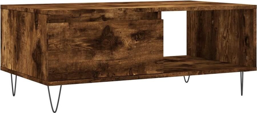 VidaXL Salontafel 90x50x36 5 cm Gerookt Eiken Salontafel Salontafels Tafel Bijzettafel