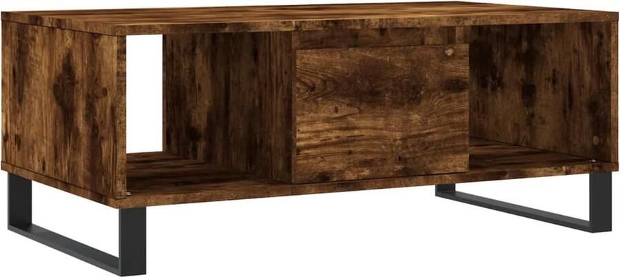 VidaXL -Salontafel-90x50x36 5-cm-bewerkt-hout-gerookt-eikenkleurig - Foto 6