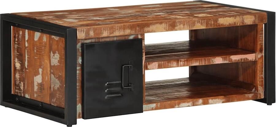VidaXL Salontafel massief gerecycled hout 90x50x36 Salontafel Houten Salontafel Industrieel Meubilair Multifunctionele Tafel Recycelfurniture