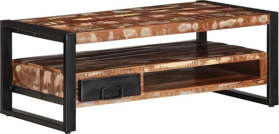 VidaXL Salontafel 90x50x36 cm massief gerecycled hout meerkleurig