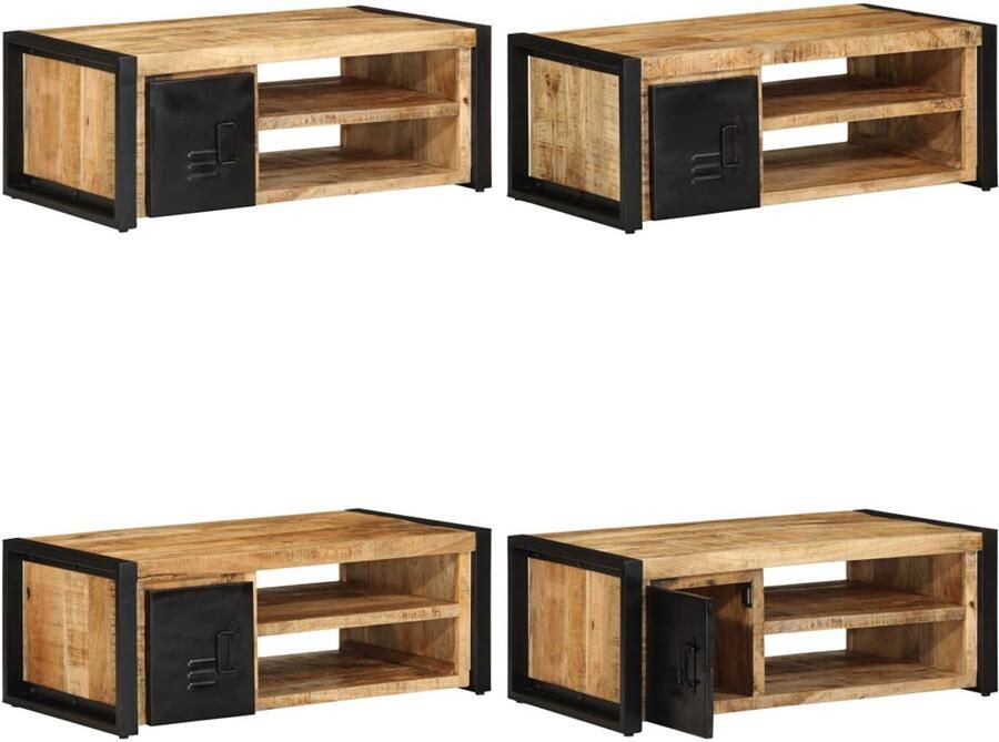 VidaXL Salontafel 90x50x36 cm massief ruw mangohout Salontafel Salontafels Bijzettafel Banktafel