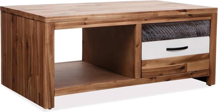 VidaXL Salontafel 90x50x37 5 cm acaciahout Salontafel Acacia Salontafels Bruin Houten Salontafel Tv Tafeltje Bijzettafel Koffietafel Living Meubilair - Foto 2