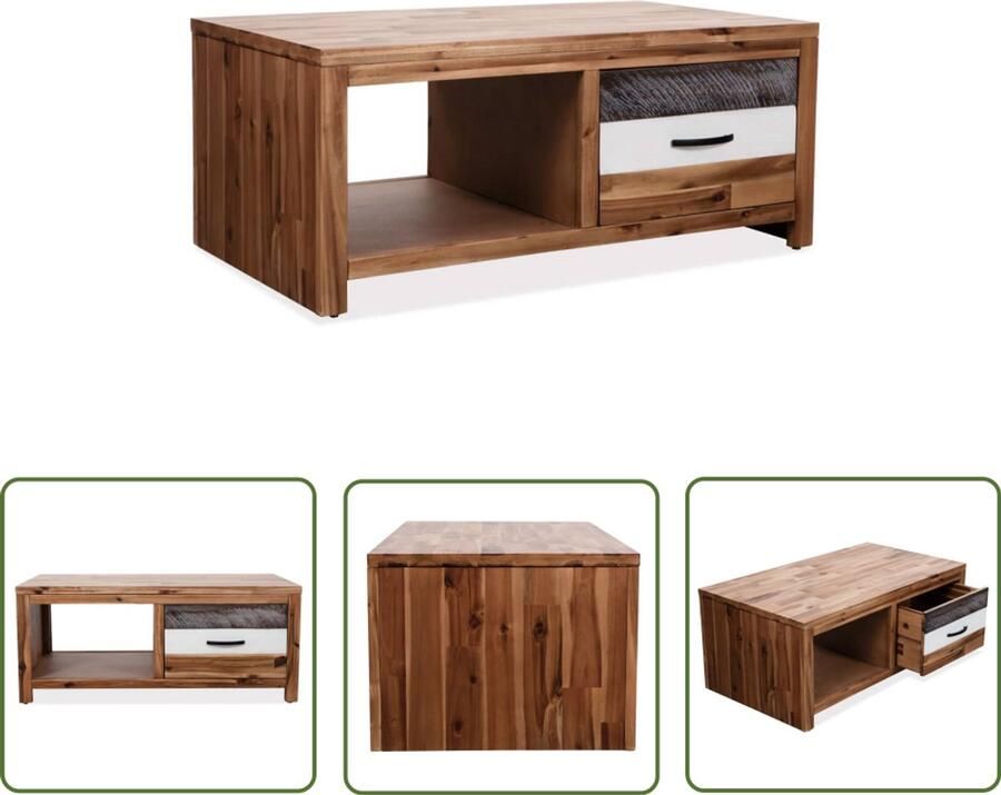 VidaXL Salontafel 90x50x37 5 cm acaciahout Salontafel Acacia Salontafels Bruin Houten Salontafel Tv Tafeltje Bijzettafel Koffietafel Living Meubilair