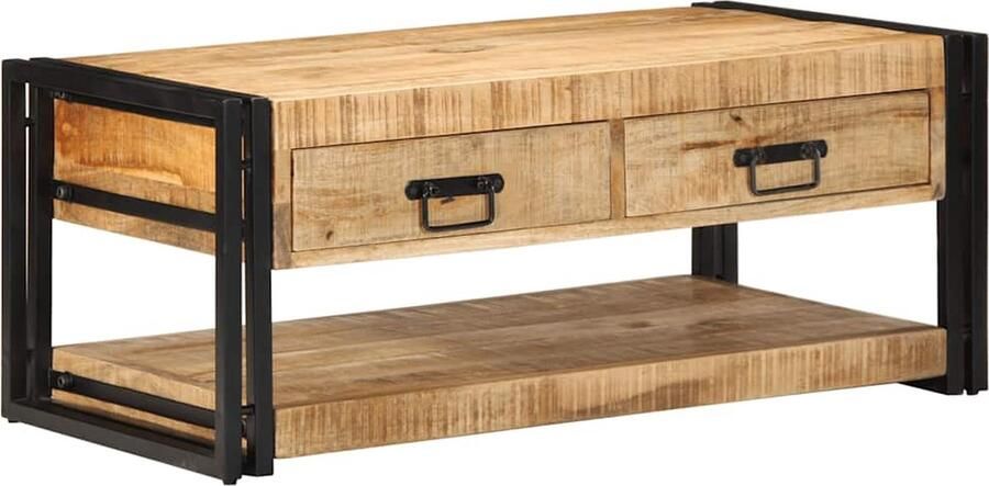 VidaXL Salontafel 90x50x38 cm massief ruw mangohout