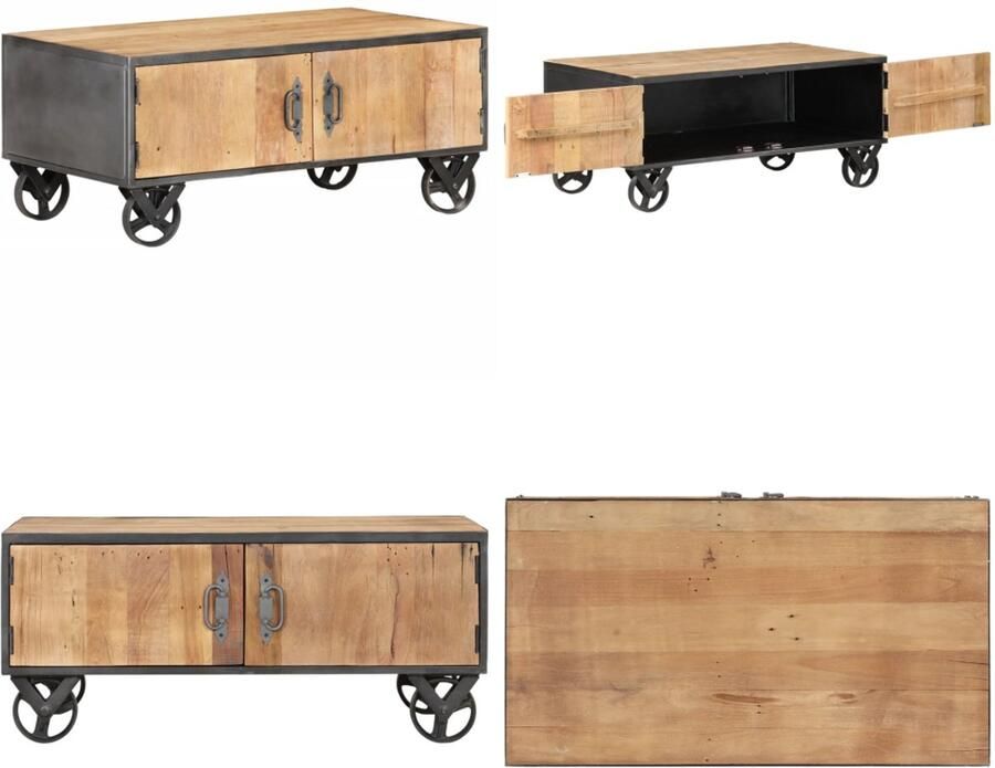 VidaXL Salontafel 90x50x39 cm massief gerecycled hout Salontafel Salontafels Koffietafel Koffietafels