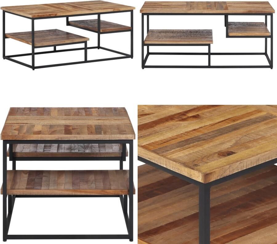 VidaXL Salontafel 90x50x39 cm massief gerecycled teakhout Salontafel Salontafels Bijzettafel Banktafel
