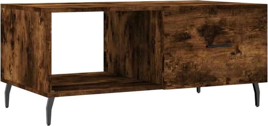 The Living Store Salontafel Trendy Woonkamermeubel 90x50x40 cm Gerookt eiken hout Salontafel Houten Salontafel Salontafeltje Tv Tafeltje Bijzettafel