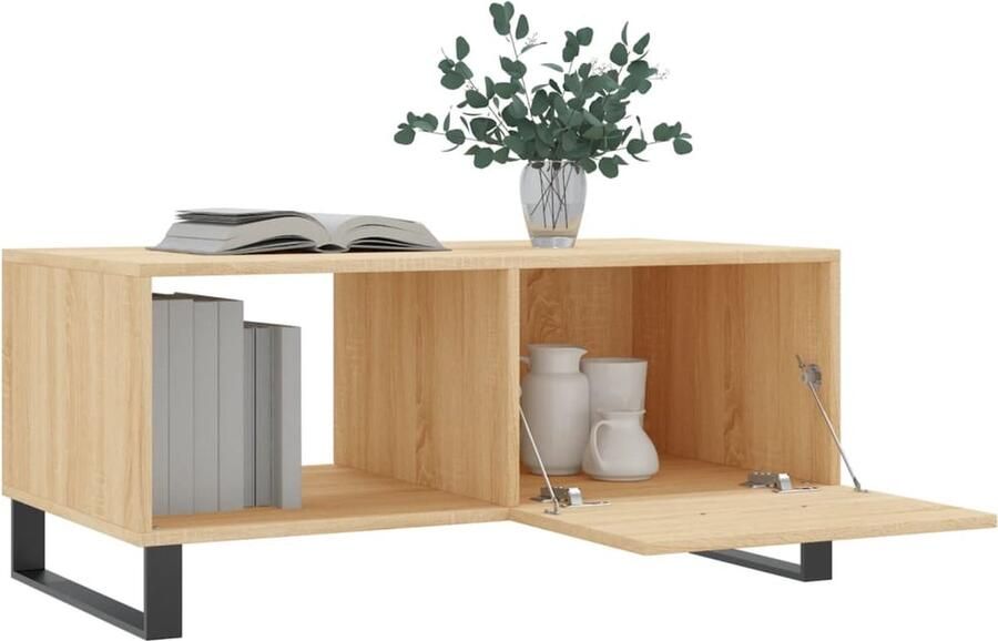 Prolenta Premium INFIORI Salontafel 90x50x40 cm bewerkt hout sonoma eikenkleurig - Foto 6