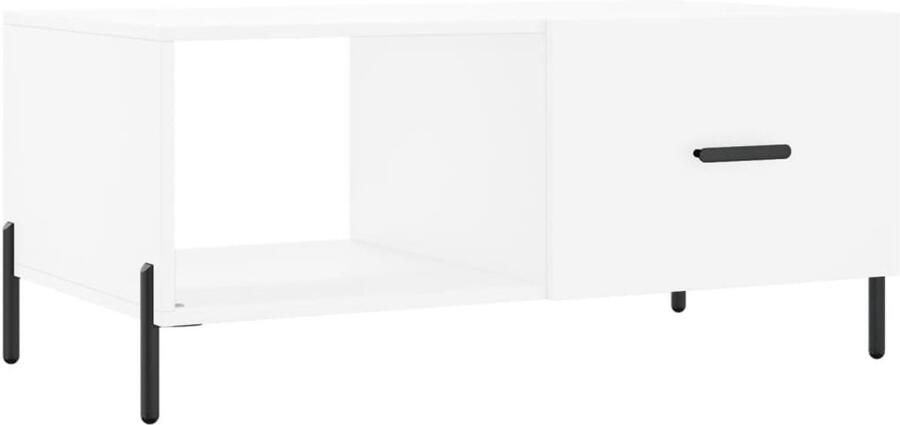 VidaXL Salontafel 90x50x40 cm bewerkt hout wit Salontafel Witte Salontafel Houten Salontafel Metalen Salontafel Bijzettafel Tv Tafeltje Living Room Furniture Salontafel Salontafels Tafel Bijzettafel - Foto 3