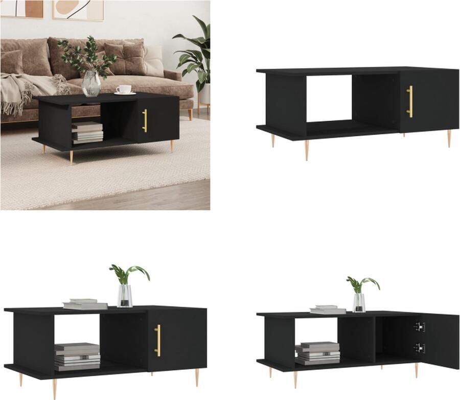VidaXL -Salontafel-90x50x40-cm-bewerkt-hout-zwart - Foto 4