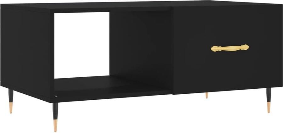 VidaXL Salontafel 90x50x40 cm bewerkt hout zwart Salontafel Houten Salontafel Zwarte Salontafel Design Salontafel Living Room Furniture