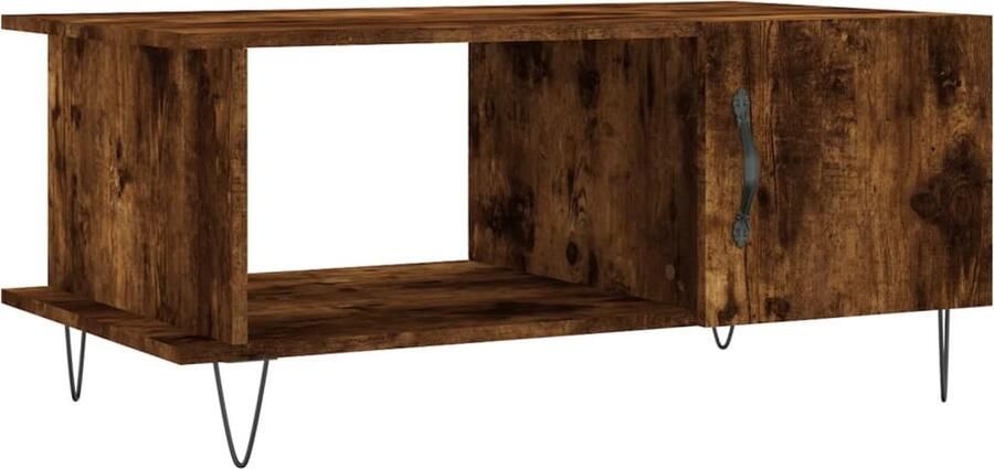 VidaXL Salontafel 90x50x40 cm Gerookt Eiken Salontafel Bijzettafel Houten Salontafel Bruine Salontafel Moderne Salontafel Met Lade Salontafel Met Opbergvak Tv Tafeltje Koffietafel Living Meubilair Kamerdecoratie