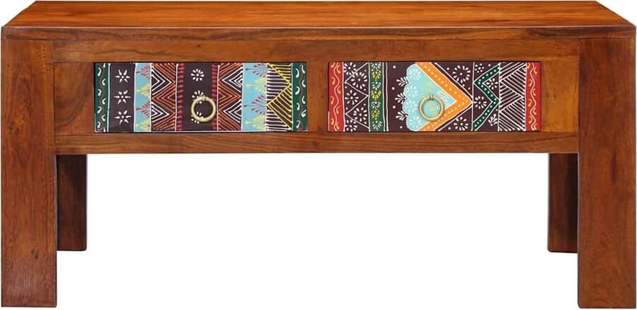 VidaXL Salontafel 90x50x40 cm massief acaciahout Salontafel Houten Salontafel Acacia Salontafel Lounge Tafel Tuintafel Buitentafel Multifunctioneel Tafeltje Opbergruimte Design Tafel Moderne Salontafel Landelijke Salontafel