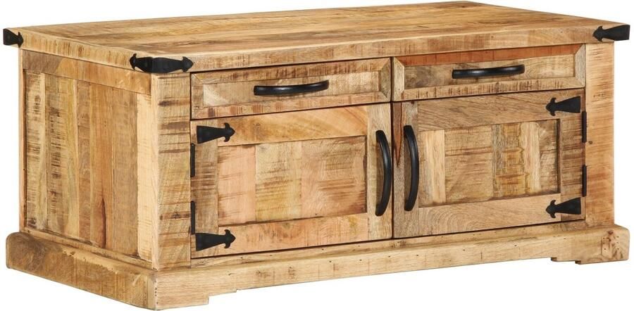 VidaXL Salontafel with Drawer Bruin 90 x 50 x 40 cm Massief mangohout - Foto 2