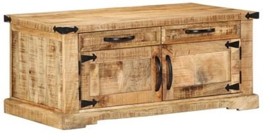 VidaXL Salontafel with Drawer Bruin 90 x 50 x 40 cm Massief mangohout