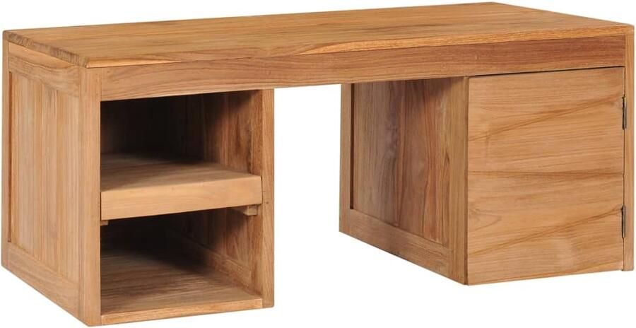 VidaXL Salontafel 90x50x40 cm Massief Teakhout Salontafel Teakwood Meubilair Koloniaalstijl Bruine Tafel Massieve Salontafel