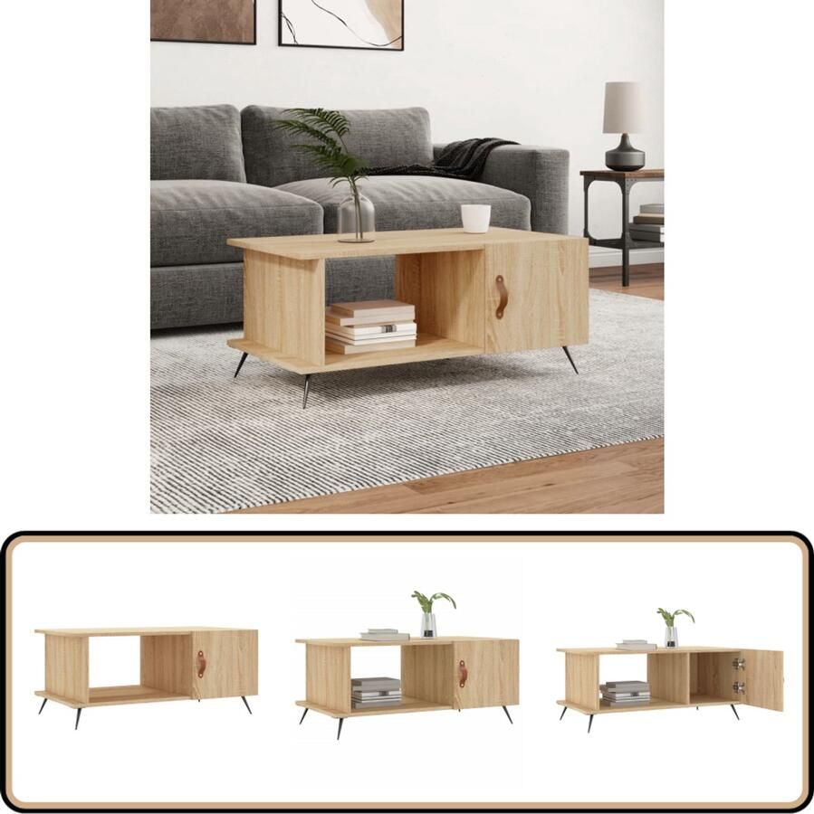 VidaXL Salontafel 90x50x40 cm Sonoma eikenhout Salontafel Salontafels Tafel Bijzettafel
