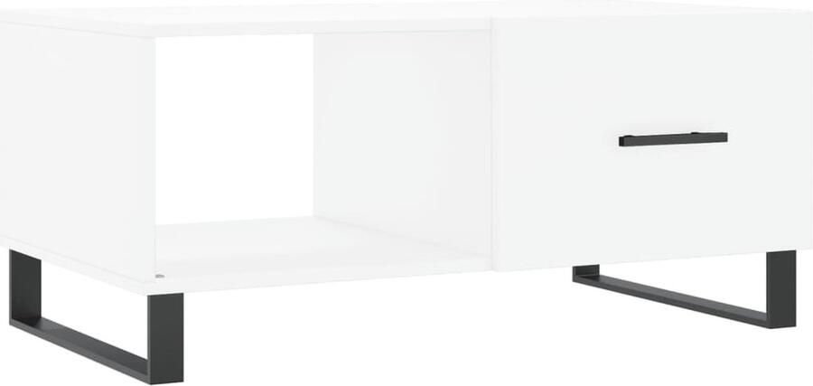 VidaXL Salontafel 90x50x40 cm Wit Bewerkt hout Salontafel Bijzettafel Houten Salontafel Witte Salontafel Moderne Salontafel Met Opbergruimte Bijzetkast Tv Tafeltje Koffietafel