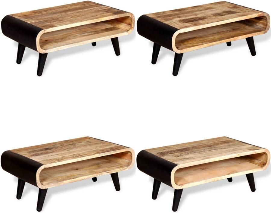 VidaXL Salontafel 90x55x39 cm ruw mangohout Salontafel Salontafels Houten Salontafel Houten Salontafels