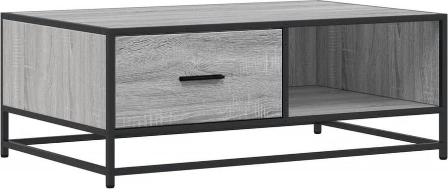 VidaXL Salontafel 90x57x35 cm bewerkt hout en metaal grijs sonoma