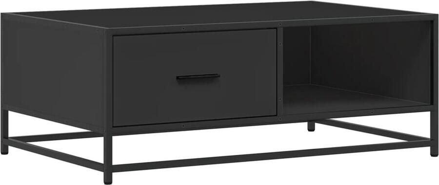 VidaXL Salontafel 90x57x35 cm bewerkt hout en metaal zwart