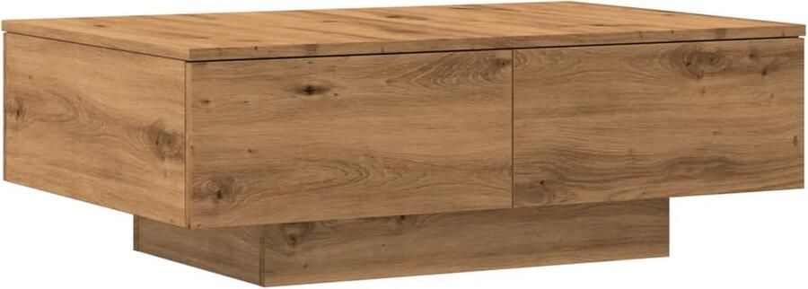 VidaXL Salontafel 90x60x31 cm bewerkt hout artisanaal eikenkleurig