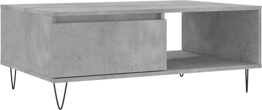 VidaXL Salontafel 90x60x35 cm bewerkt hout betongrijs Salontafel Banktafel Houten Salontafel Metalen Salontafel Grijze Salontafel Beton Grijs Tv Tafels Koffietafel Salontafel Salontafels Bijzettafel Tafeltje