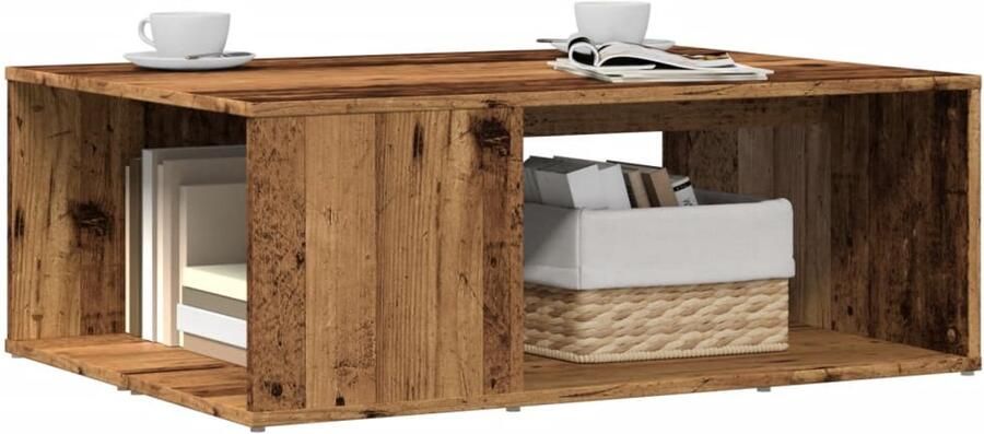 VidaXL Salontafel 90x67x33 cm bewerkt hout oud houtkleurig