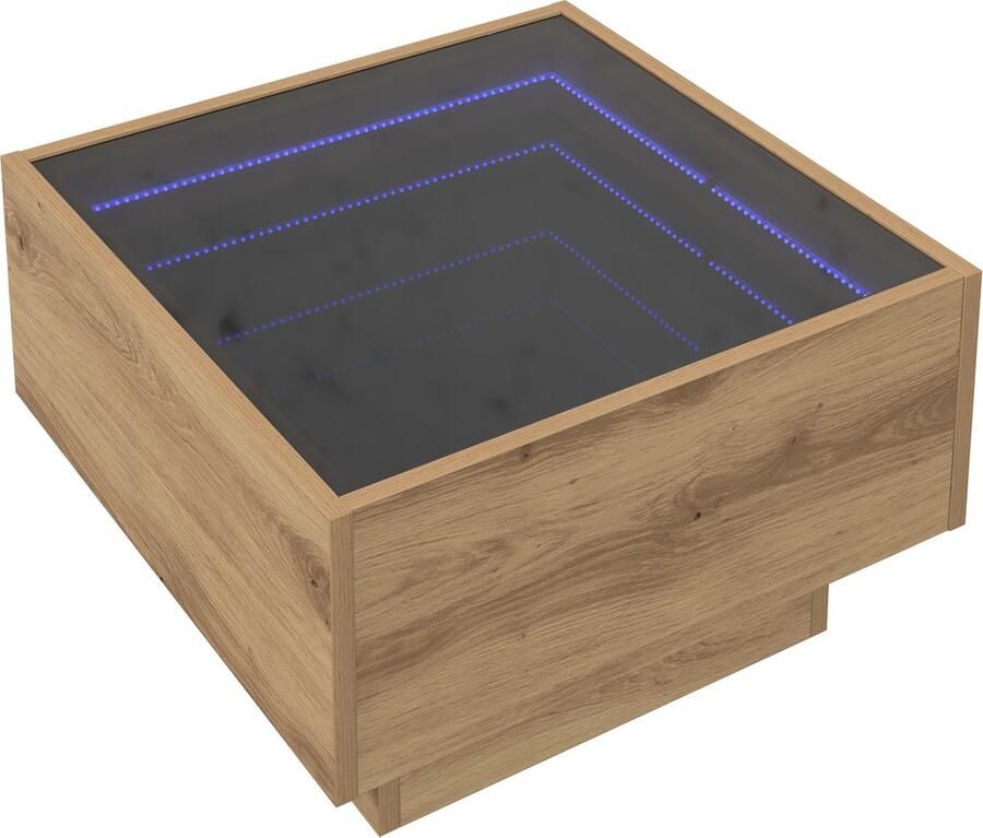 VidaXL Salontafel artisanaal eikenkleurig 50 x 50 x 30 cm Bewerkt hout