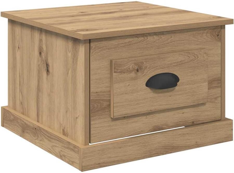 VidaXL Salontafel artisanaal eikenkleurig 50 x 50 x 35 cm Bewerkt hout