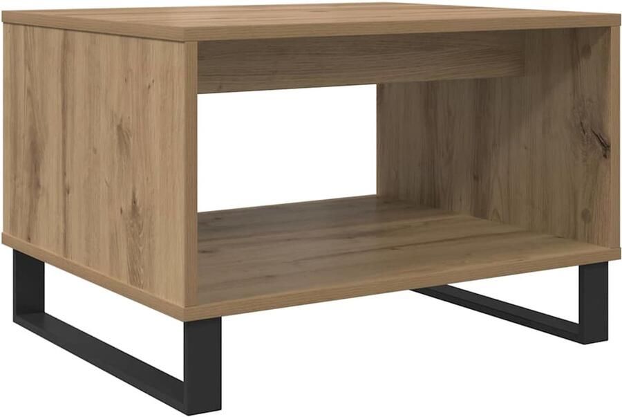 VidaXL Salontafel artisanaal eikenkleurig 60 x 50 x 40 cm Bewerkt hout