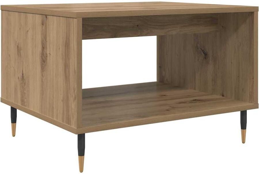 VidaXL Salontafel artisanaal eikenkleurig 60 x 50 x 40 cm Bewerkt hout
