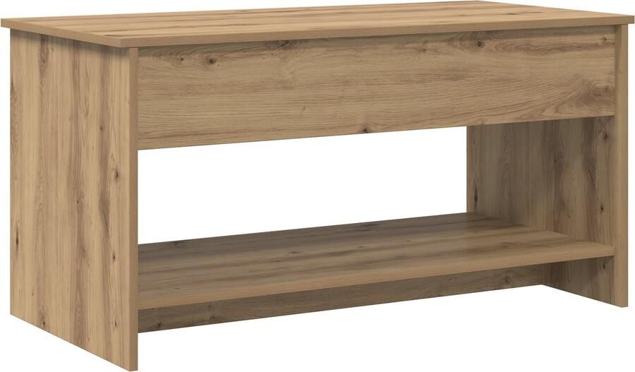 VidaXL Salontafel met plank artisanaal eikenkleurig 102 x 50 x 52.5 cm