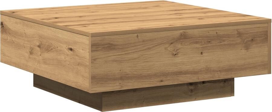 VidaXL Salontafel artisanaal eikenkleurig 80 x 80 x 31 cm Bewerkt hout