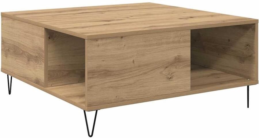 VidaXL Salontafel artisanaal eikenkleurig 80 x 80 x 36.5 cm