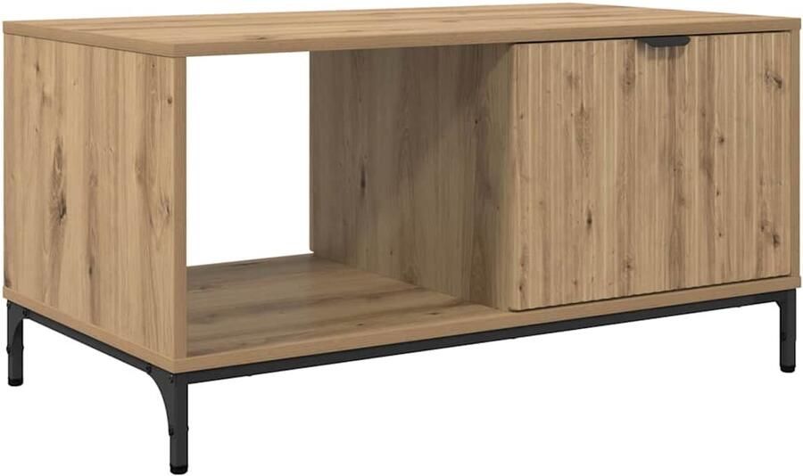 VidaXL Salontafel artisanaal eikenkleurig 90 x 49 x 46 cm Bewerkt hout