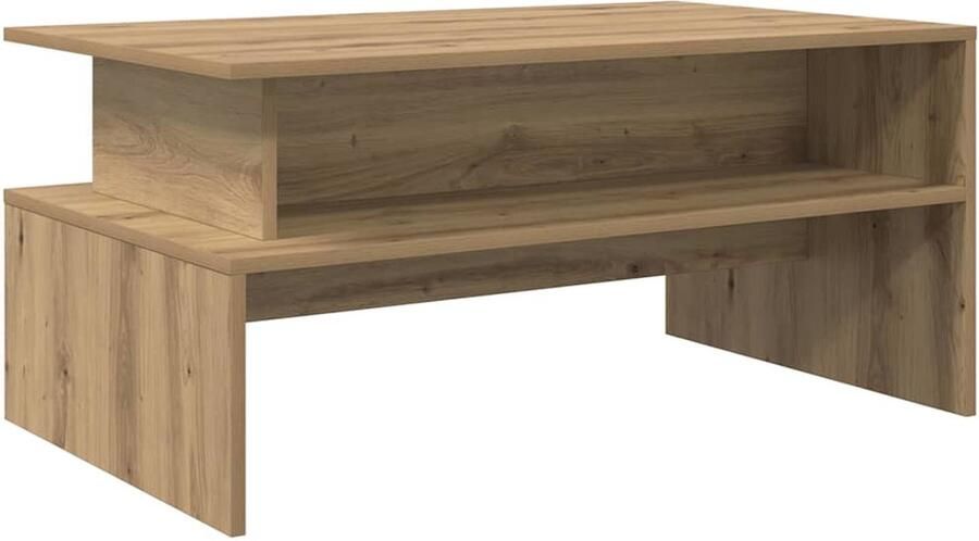 VidaXL Salontafel met plank Anders met opslag artisanaal eikenkleurig 90 x 55 x 42.5 cm