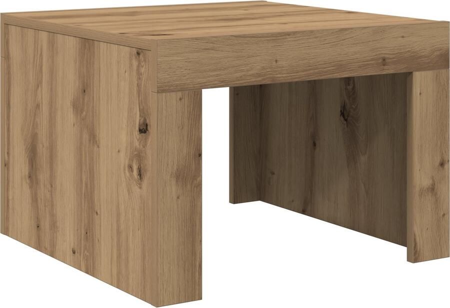 VidaXL Salontafel artisanaal eikenkleurig 50 x 50 x 35 cm Bewerkt hout
