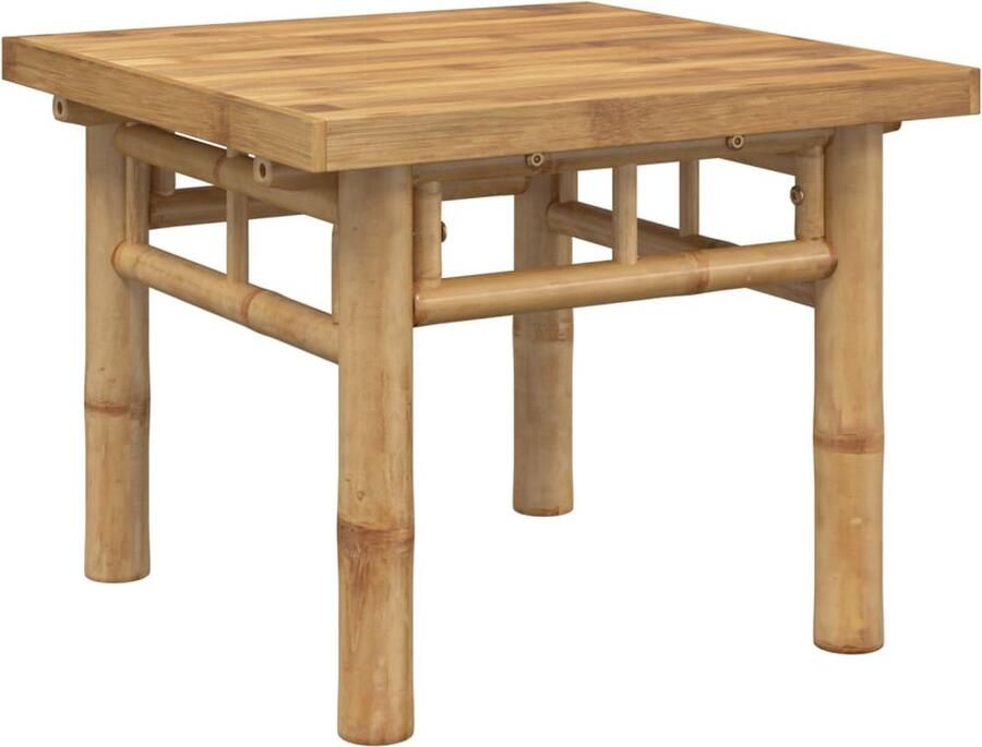 VidaXL Salontafel Bamboe 45x45x35 cm Natuurlijke afwerking Salontafel Salontafels Bijzettafel Banktafel
