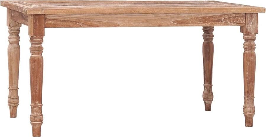 VidaXL Salontafel Batavia 90x50x45 cm Teakhout Salontafel Teak Hout Witte Was Look Tuintafel Buitentafel Accenttafel Livingroom Furniture - Foto 2