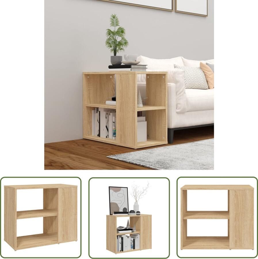 VidaXL Bijzetkast 60x30x50 cm bewerkt hout sonoma eikenkleurig Bijzetkast Salontafel Houten Kast Sonoma Eiken Living Room Furniture