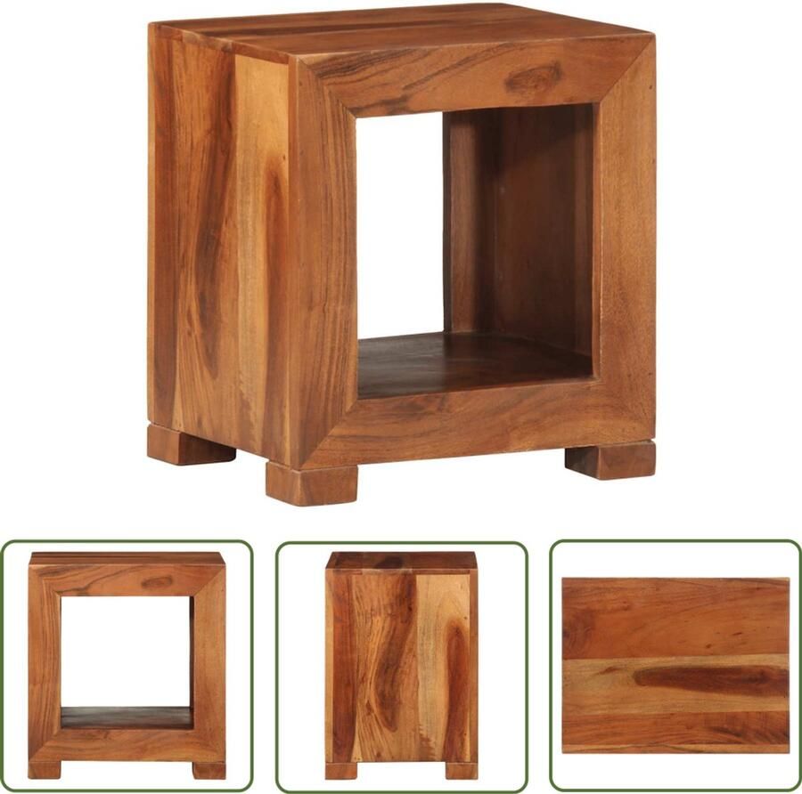 VidaXL Bijzettafel 37x29x40 cm massief acaciahout Bijzettafel Salontafel Nachtkastje Massief Acaciahout Houten Bijzet Tafeltje